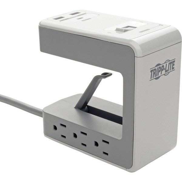 Tripp Lite Surge Protector, Desk Clamp, 2-7/10"Wx5-3/10"Dx5-1/5"H, LGY TRPTLP648USBC